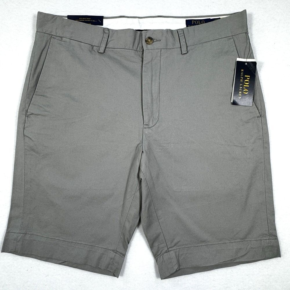 Polo Ralph Lauren Chino Shorts Men's 33 Gray Stretch Slim Fit NWT